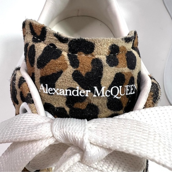 Alexander McQueen Leopard Suede Sneakers Size 38 - Picture 8 of 12